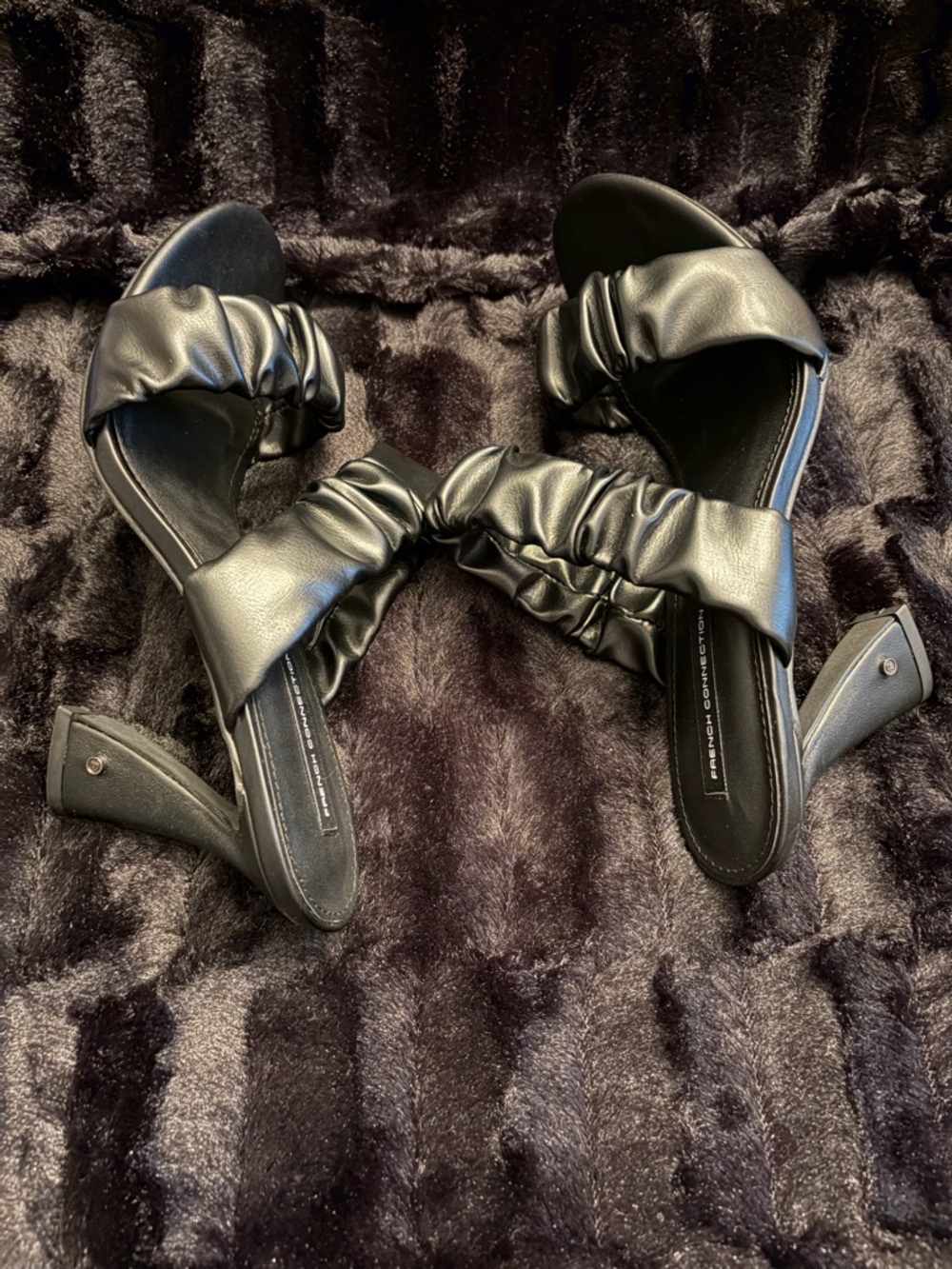 French Connection Crystal Ruched Mules - Picture 5 of 14
